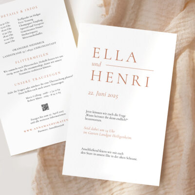 Hochzeitseinladung Boho Herbst elegant