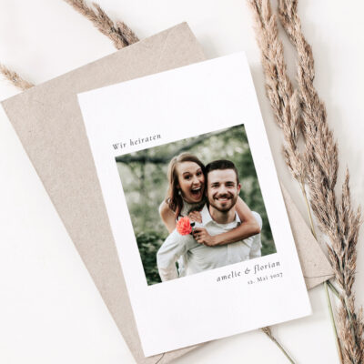 Hochzeitseinladung Foto Karte