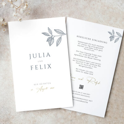 Hochzeitseinladung Zweig pure Elegance