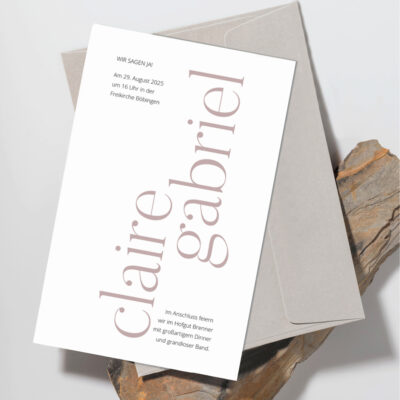 Hochzeitseinladung Modern Namen