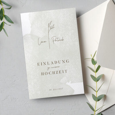Hochzeitseinladung Salbeigrün