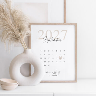 Hochzeitsposter Kalender Herz
