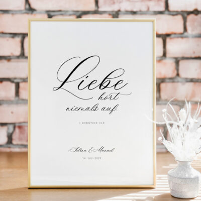 Hochzeitsposter Liebe Trauspruch