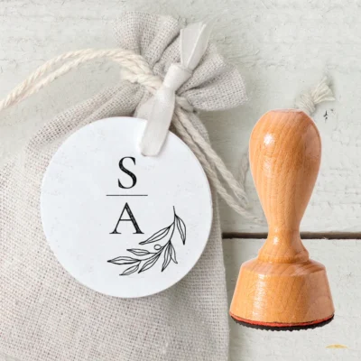 Hochzeitsstempel Zweig Monogramm