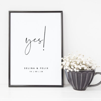 Yes Poster Hochzeit Geschenk