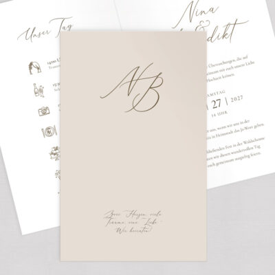 Hochzeitseinladung Monogramm
