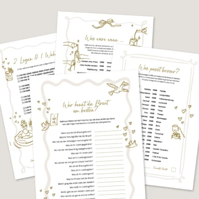 Wie gut kennst Du die Braut JGA Hochzeit Quiz
