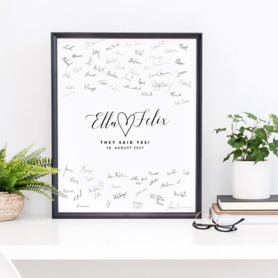 Gästebuch Bild Namen mit Herz