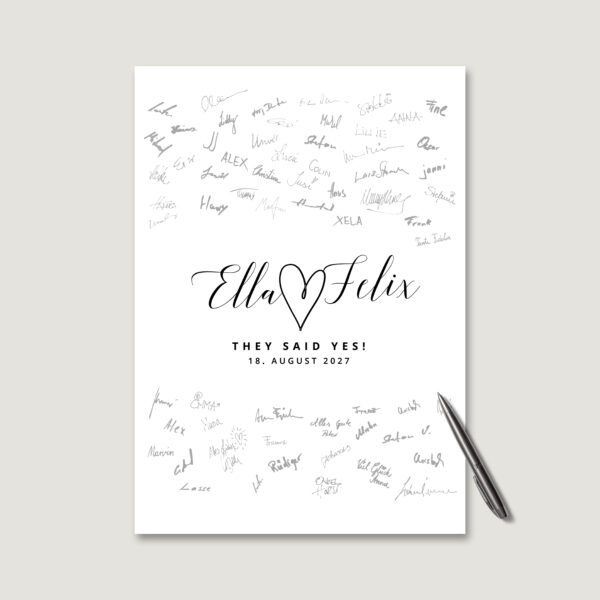 Gästebuch Bild 'Namen mit Herz' Gästebuch Bild Namen mit Herz