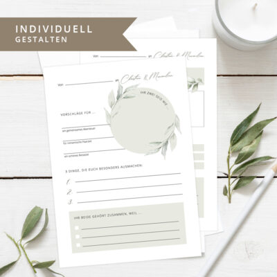 Gästebuchkarten Eukalyptus Hochzeit gestalten