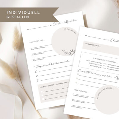 Moderne Gästebuchkarten zum Ausfüllen