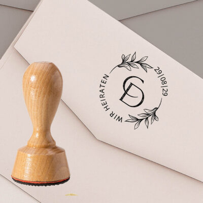 Stempel Hochzeit Briefumschlag Logo Initialen