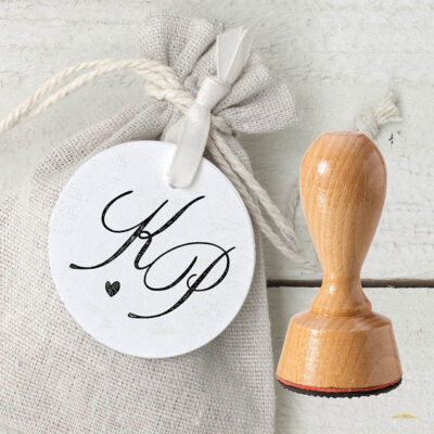 Stempel Hochzeit Herz Initalen romantisch