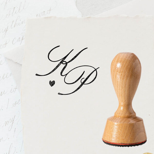 Hochzeitsstempel Herzschrift Namen Stempel Hochzeit Initalen Herz