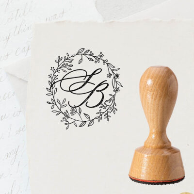 Stempel Kalligraphie Initialen Kranz