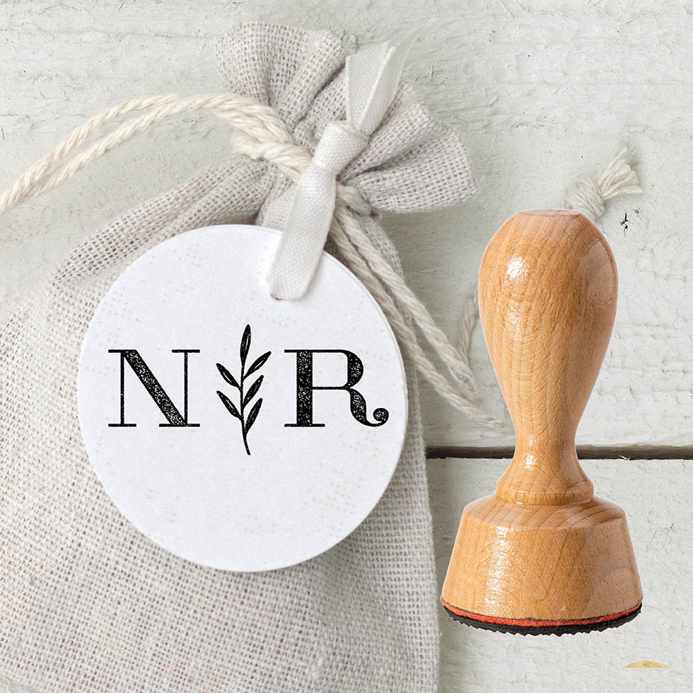 Stempel Hochzeit Initialen modern-elegant Stempel Hochzeit modern Gastgeschenk