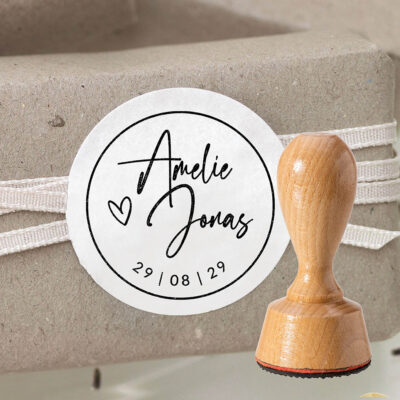 Stempel Hochzeit modern Herz Namen