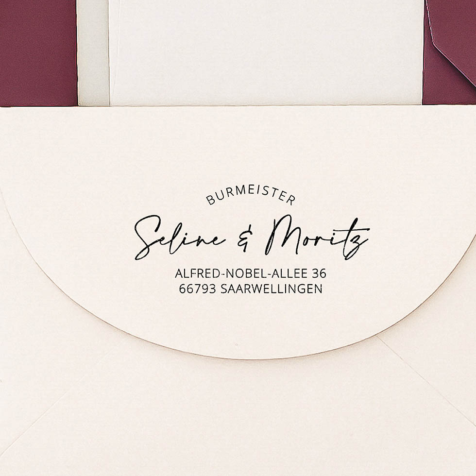 Adressstempel selbst individuell gestalten Adressstempel gestalten Handschrift Namen