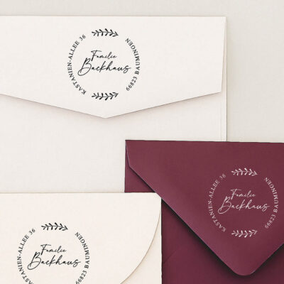 Adressstempel rund Zweig