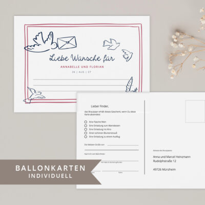 Ballonflugkarten Tauben Luftpost
