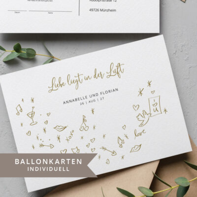 Ballonflugkarten gestalten Zeichnungen