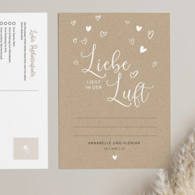 Ballonkarten Kraftpapier Herzen