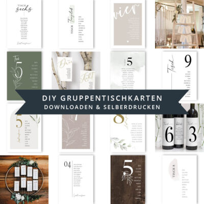 Gruppentischkarten selber machen basteln
