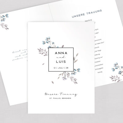 Kirchenheft Umschlag Blau gestalten