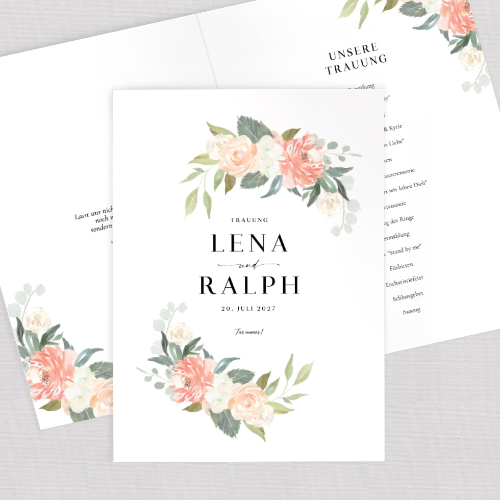 Kirchenheft Umschlag “Blumenmeer” Kirchenheft Umschlag Blumen elegant