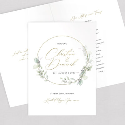 Kirchenheft Hochzeit Eukalyptus Boho