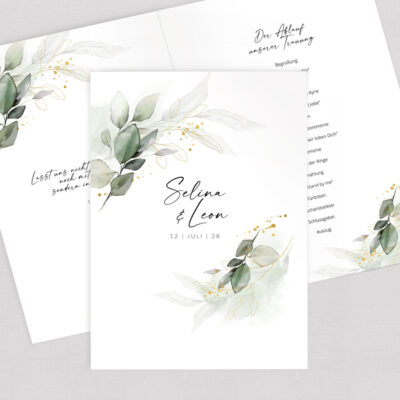 Kirchenheft Eukalyptus Gold gestalten