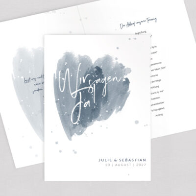 Kirchenheft Herz Wasserfarbe gestalten