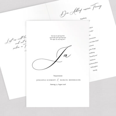 Kirchenheft Hochzeit Kalligraphie Trauung