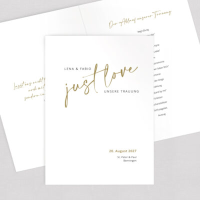 Kirchenheft Umschlag Gold Trauung