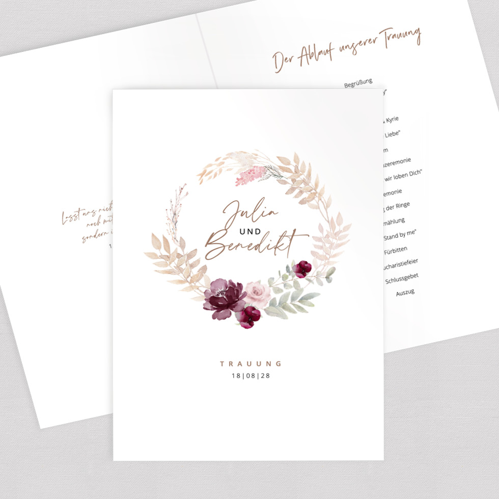 Kirchenheft Umschlag “Trockenblumen” Kirchenheft Umschlag Pampas Boho