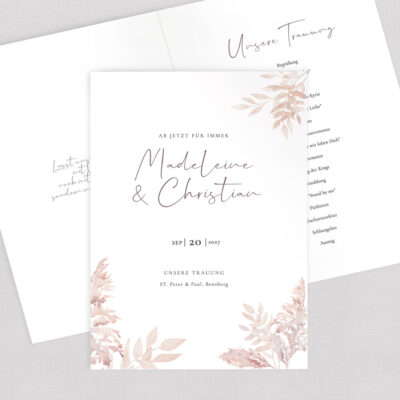 Kirchenheft Umschlag Pampasgras gestalten