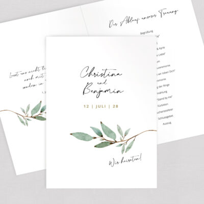 Kirchenheft Umschlag Zweig modern gestalten