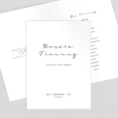 Kirchenheft Umschlag klassisch Hochzeit