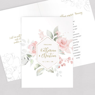 Kirchenheft Umschlag Rosen romantisch