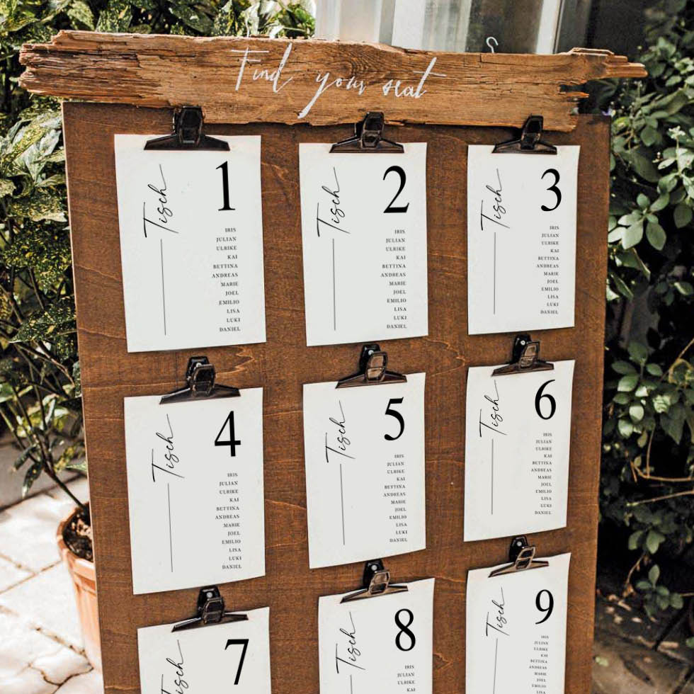 Sitzplan Brett DIY Hochzeit Sitzplan Brett DIY Hochzeit