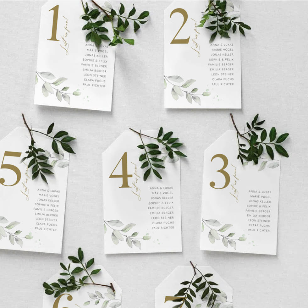 Sitzplan Idee Eukalyptus Zweige Sitzplan Idee Eukalyptus Zweige