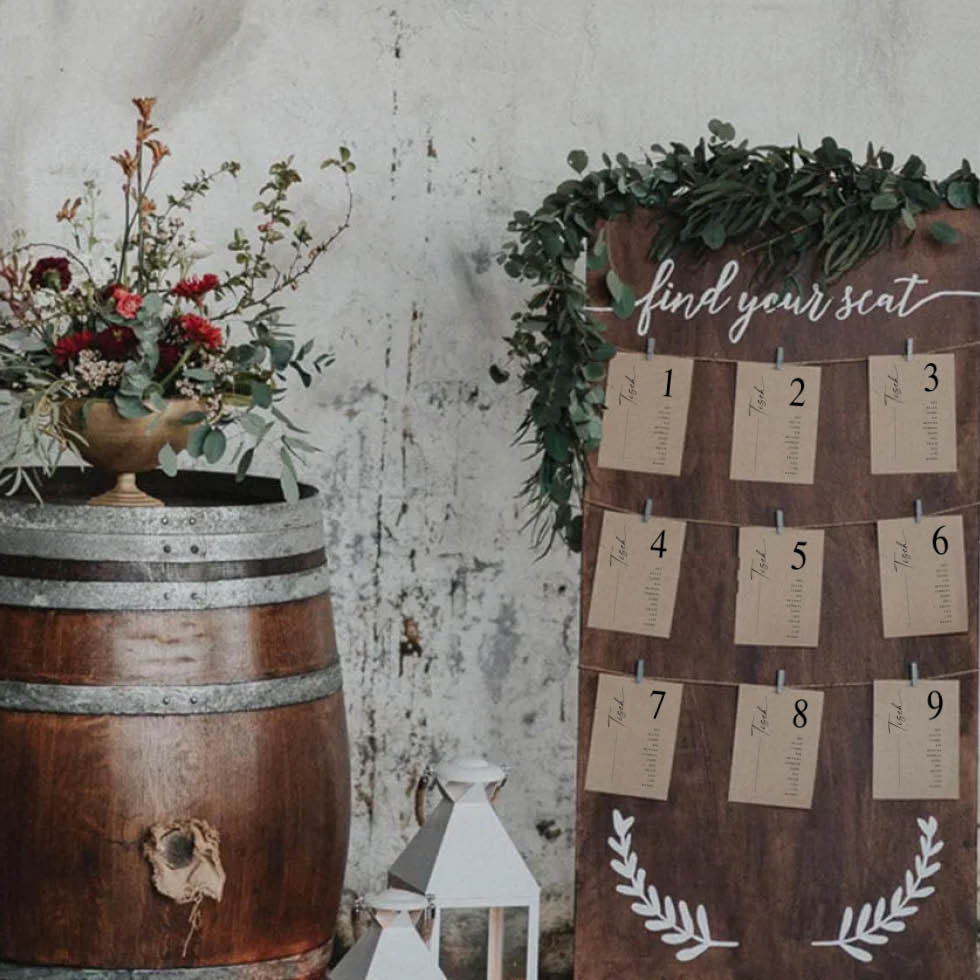 Sitzplan Vintage Kraftpapier Sitzplan Vintage Kraftpapier