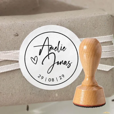 Stempel Hochzeit modern Herz Namen
