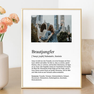 Brautjungfer Geschenk Poster individuell gestalten
