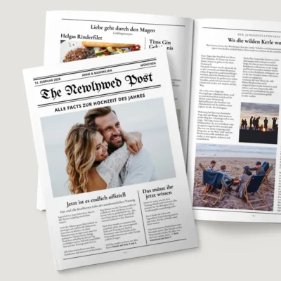 Hochzeitszeitung Vorlage Tageszeitung Design