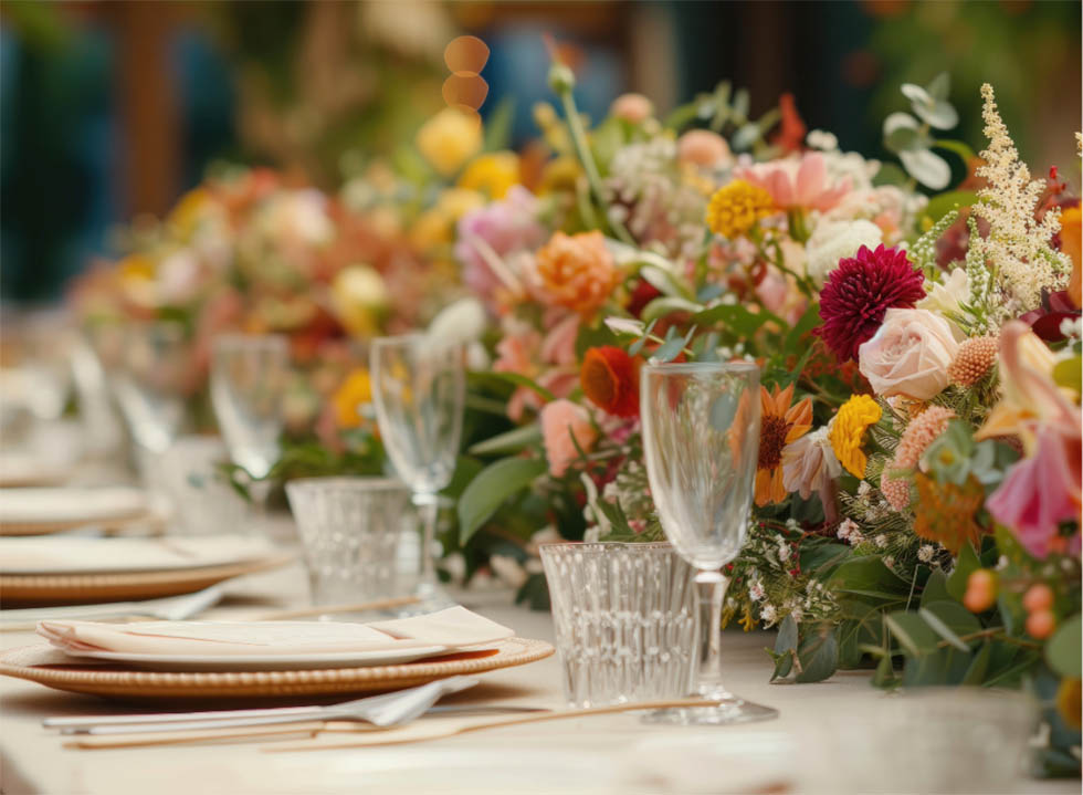 Tischdeko Herbsthochzeit elegant