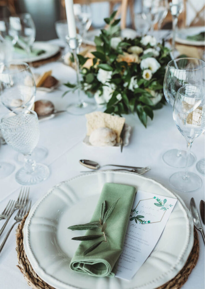 Tischdeko Hochzeit Greenery