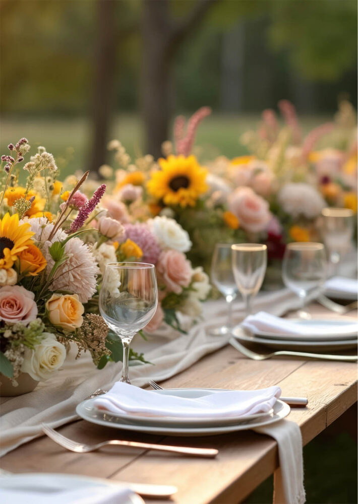 Tischdeko Hochzeit Sonnenblumen