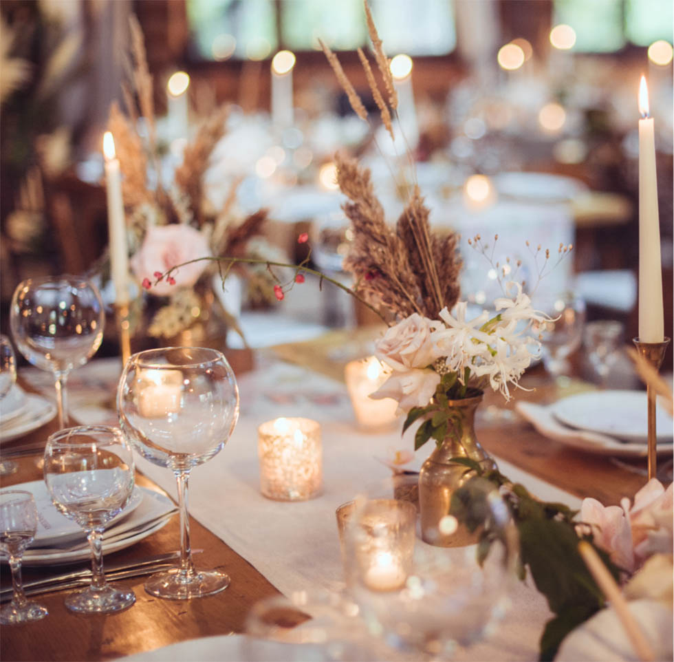 Tischdeko Boho rustikal Hochzeit