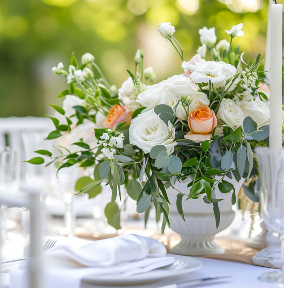 Tischgesteck Hochzeit elegant